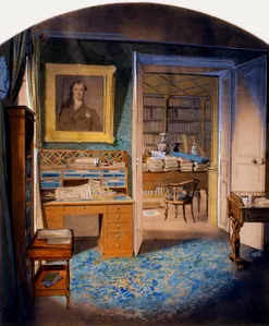 Anonymous, Paris, rue de la Ville l'Évêque, office of François Guizot, watercolour, private collection. Cliché François Louchet.