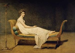 Jacques-Louis DAVID (1748–1825), Portrait de Madame Juliette Récamier. Huile sur toile, vers 1800. Musée du Louvre. 