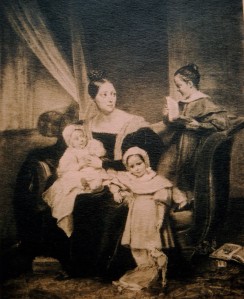 Auguste COUDER (1790-1873), Portrait d'Eliza Dillon-Guizot avec ses trois enfants, Henriette, Pauline et Guillaume. Pastel, après 1833. Collection particulière. Cliché François Louchet