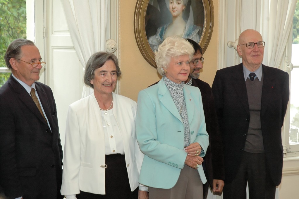 Ambroise Dupont, Arlette Jouanna, lauréate du Prix Guizot, Anne d'Ornano, Sudhir Hazareesingh et Bernard Guenée, prix Guizot du Conseil général du Calvados 2008.
